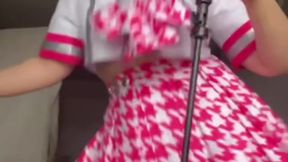 Rise Kujikawa cosplays in a cute and kawaii outfit while performing her