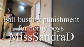 Ball busting punishment for horny boys