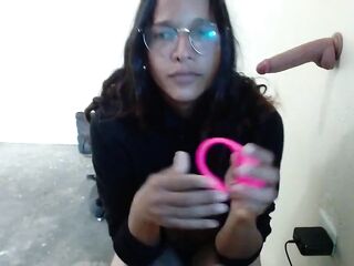 Masturbates with Large Vibrator three
