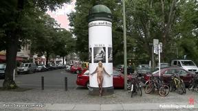 ”Blond gagged & bound in public”