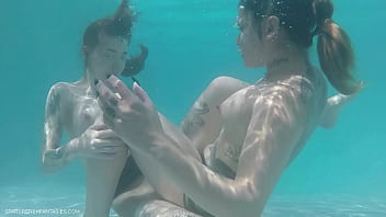 Underwater Lesbians 2 - Vanessa Vega &amp_ Charlotte Sartre Swimming Girl Girl Pussy Eating Finger Fucking Wet Look