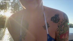 Lola Maverick pisses off the boat public with her huge tits