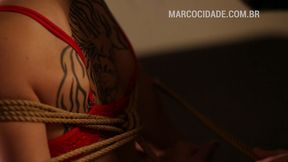 ties little bitch with shibari to delight in her