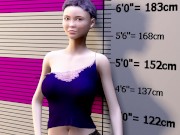 Girl Growing into Very Tall Woman with Huge Boobs