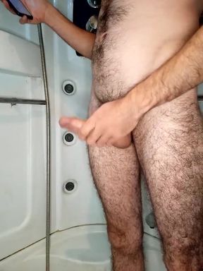 Dirty man is washing