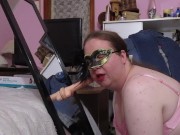 Callie oral and frotting dildo