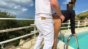 Real estate business woman outdoor sex