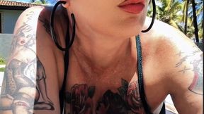 Smoking simple - Sunbathing by the pool and smoking my Marlboro Red.