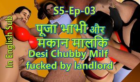 S5-ep-03 Poor Desi Chubby Pooja Bhabhi and Landlord