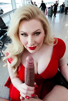sucking cock, Russian, BBW, blonde hair, big, video created by AI