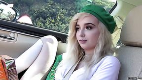 Blond haired sweet cookie girl Lexi Lore is really good at riding dick