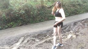 Crossdresser run warm up