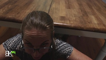 After Dinner, StepSis And StepMom Suck Cock, StepBro And StepDad Fuck Pussy For Dessert