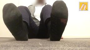 Hole Ripped Work Socks Choke Cum Gushing Manly Foot Dom