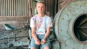 Rough Farm Fun: Blonde Twink Gets Wild On Dirty Barn Floor – XXX Gay Action