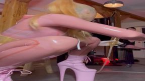 Heavy rubber machine milking pov heels masks