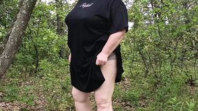 Stepmom strips in a park and touches her private&#x1F92B; area
