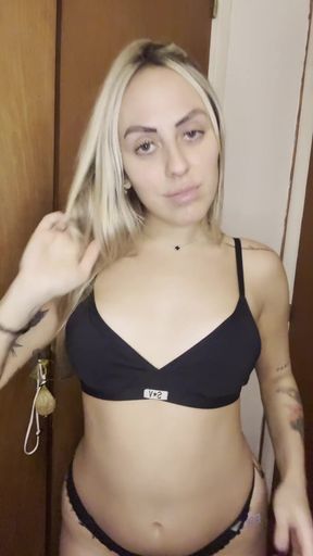 Female Onlyfans Model in Black Bikini