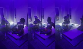 Relaxing Topless Stretching with My Girlfriend - Join the Fun!