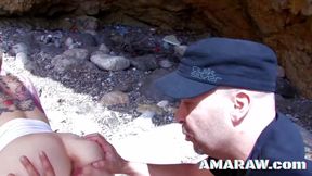 Small tits Sofia Valentine getting demolished at the beach