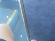 stroking uncut dick on the bus