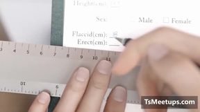 old tranny slut visits physician to measure a size a he