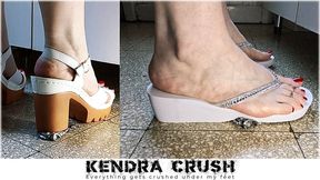 Candid Crushing Your Toy Car While Washing The Dishes - I accidentally crushed the little metal toy car with my full weight wearing my platform flip-flops and then i unaware crush it with my high-heeled sandals.