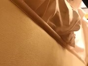 Anon fucks hotel bed with a glove for a condom