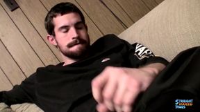StraightNakedThugs Handsome Bearded Hunter Strokes And Blasts Warm Cum