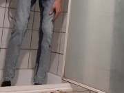 After hours of holding up, I desperately needed to pee. Too late to undress my jeans. A super horny