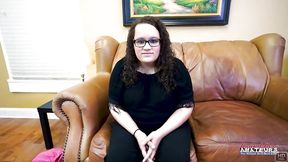 Charming Harper B enjoys cum frosting on her curvy ebony body