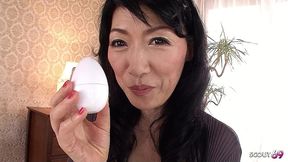 japanese mature gilf with big saggy tits at uncensored solo masturbation vibro egg casting orgasm