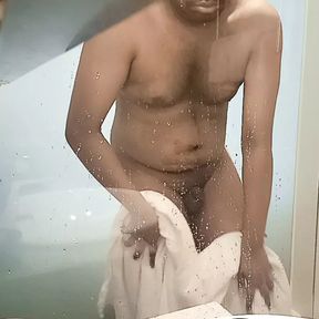 Small cock filmed shower