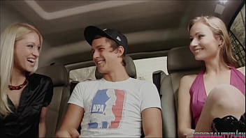 Amateur dude enjoys public threesome with hot pornbabes