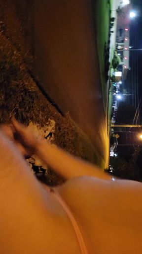 Micropenis cuck goes walking on a public road NAKED