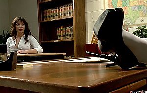 Busty MILF professor whips student