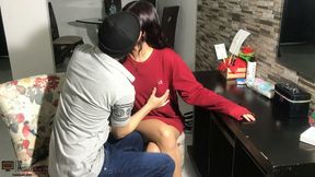 Quick Risky Sex in My Living Room with My Horny Stepsister - Spanish Porn