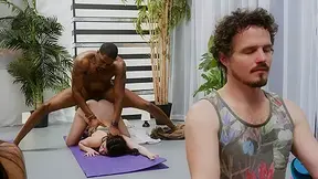 Black yoga teacher sucked n fuck petite student 18+ during class