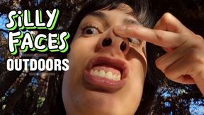 POV Alesia making silly faces outdoors