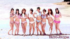 ”Japanese babes on the beach squirting from their cunts.”