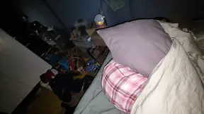 Woke up sexy MILF joins autofellatio session