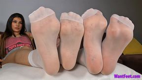 Cum for Nyloned Feet - Stockings - HD MP4