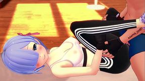 Rem quer&iacute_a descansar luego de hacer ejercicio, pero acaba follando (hentai) (re zero)
