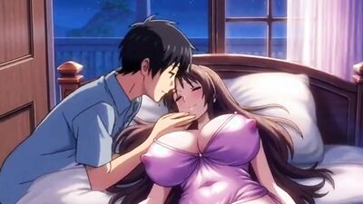 Step sister shares bed with step brother in hotel with big tits anime porn and hentai action