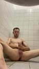 Pee in bathroom and cum