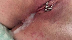 compilation of fuck my pierced clit and 2 cumshot on me and in my pussy aqua pola