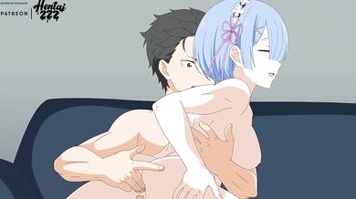 ReZero Rem rides hard with Emilia’s big ass and Subaru’s big dick