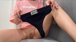Shopping mall POV new panties masturbation in a changing room and putting back