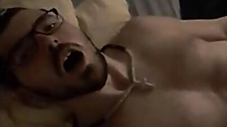 Beefy Serbian Lad Plays with His Black Fake penis!