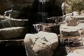 Horny platinum blonde sluts share a big strapon by the pool